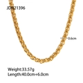 Collana a catena cubana dorata in acciaio inossidabile, larghezza 0,6 cm, lunghezza 40 cm - Catena Spessa da 6 mm (JDN21396)