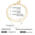 Three-layer stainless steel snake chain necklace size guide with exact length dimensions - Gold 3-Layer Zircon Set (JDN0107011)