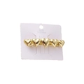Golden heart-shaped metal hair clip on white card display for women's hairstyling - Gold Heart Glossy
