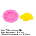 Pink silicone cloud mold with smiley face for fondant and 4x2.5x0.6cm clay crafts - US 3 / Pink