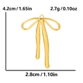 Gold 304 stainless steel bow pendant with dimensions 4.2cm by 2.8cm for DIY jewelry - Long Ribbon Bow / Gold