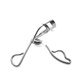Polished silver carbon steel eyelash curler with ergonomic handle for natural curl - Chrome Silver