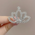 Silver princess crown hair comb with sparkling rhinestones for little girls hair decor - Small Flower Rhinestone Hair Comb