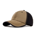 Gorra de béisbol de algodón lavado en caqui y negro con detalle de costura zigzag - Caqui
