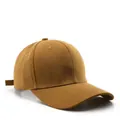 Classic camel cotton baseball cap in minimalist six-panel design with curved brim - Camel