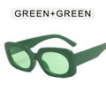 Retro square sunglasses in vibrant candy green with thick frames and matching green lenses - Green Frame / Green Lens