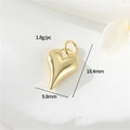14K gold filled heart shaped pendant charm for DIY jewelry making 18.4mm x 9.8mm - Heart