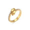 Verstellbarer Ring mit umarmenden Händen in Goldoptik und funkelnden Zirkonia-Steinen - Einstellbar Offen / Goldene Umarmende Hände Verstellbarer Stil Mit Zirkonia