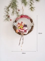 Weihnachtskranz aus Rattan mit Weihnachtsmann und Schneemann Figuren, 32x19cm Deko - Weihnachtsrentier und Schneemann
