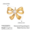 Detail view of 18K gold bow pendant with pearl showing dimensions 2.0cm x 2.8cm - Pearl Bowknot Pendant (YYAC025071)
