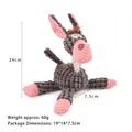 Grey and pink corduroy donkey plush dog chew toy with measurements 24x7.5cm - Grey Donkey