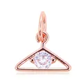 Miniature rose gold clothes hanger pendant with a sparkling round white zircon stone - L75 Hanger / Rose Gold