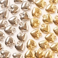 Polished gold and silver heart-shaped metal charms for DIY jewelry and necklaces - Multicolor