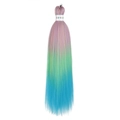 Extension de cheveux Easy Braid 26 pouces avec dégradé de couleur rose-violet vert et bleu - Ombré Rose vers Vert vers Bleu (FR-24)