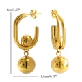 Orecchini a sfera dorati a forma di U con dimensioni 4cm altezza e 1,8cm larghezza - Orecchini / Oro