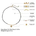 Collana di perline di spinello nero minimalista con occhio greco e chiusura regolabile oro - Nero