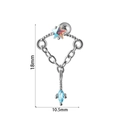 Clou d'oreille étoile avec chaînes de zircon bleu pour piercing cartilage chic - #13 Chaîne Marquise Étoile