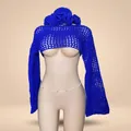 Adult Free Size / Blue (Hat, Top)