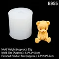 Stampo in silicone per orsetto con orso in resina gialla e texture di pelliccia - 1# Piccolo Orsetto Seduto (B955)