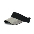 Detailed close-up of sparkling rhinestones on a black summer sun visor for women - Black