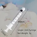 Siringa da 3ml con tettarella per gattini e cuccioli, scala chiara, lunghezza 86mm - Siringa singola da 3 ml