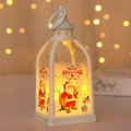 Weiße Weihnachtslaterne mit Weihnachtsmann-Motiv und warmem LED-Licht für Festtagsdeko - Weihnachtsmann