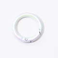 Rainbow plated circular spring gate ring for DIY keychain and bag accessories - 20mm / White