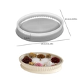 Striped oval silicone mold for resin candle holders and trays with size dimensions - Striped Oval / Semi-transparent White