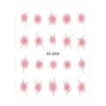 Detailed sheet of blush gradient nail art stickers with silver heart and star patterns - Pink Blush Silver Stamping Gradient (SD-2029)