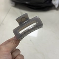 Greyish brown translucent square hair claw clip with a minimalist resin finish - Light Silver Grey