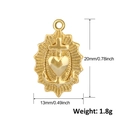 Detailed size specifications for heart cross and anchor charm showing dimensions and weight - A0182 Oval Faith Hope Love
