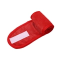 Adjustable red spa headband in absorbent terry cloth with magic tape closure - Single Piece / Burgundy