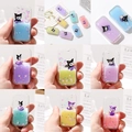 Porte-clés Kuromi fluide avec sables mouvants colorés et paillettes de décoration - Aimant de Réfrigérateur Couleur Lactée Dessin Animé