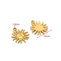 Colgantes de sol en acero inoxidable chapado en oro 18k con medidas 16mm y agujero 1,8mm - Colgante de Cara de Sol 16mm / Dorado