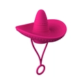 Pink silicone mini sombrero straw cover cap with stretchable ring for 6-10mm straws - 1 Piece / Fisherman Hat Rose Red