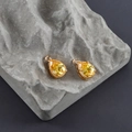 18k gold plated yellow teardrop crystal glass charms for DIY jewelry making - Gold Base Yellow