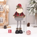 Papá Noel retráctil a cuadros rojos, decoración navideña con altura 58cm - Papá Noel Retráctile (58cm)