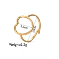 Anillo corazón de acero dorado ajustable, peso 1,2g, tamaño desde 1,2cm hasta 1,9cm - Estilo A (Corazón)