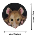 Realistischer brauner Maus-Aufkleber, 6 cm runder Vinyl-Wandtattoo für Fenster - Aus dem Loch schauen / Maus A