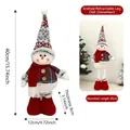 Retractable Christmas snowman plush doll with extendable legs in red and white colors - Knit Plaid Retractable Snowman
