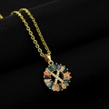 Gold-plated letter X pendant necklace with colorful cubic zirconia and micro-set stones - Gold Plated Rainbow Zirconia Letter X
