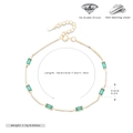 Detail of 925 sterling silver gold bracelet with green zircons and size specifications - 925 Silver Gold Plated - Green - 18+3CM