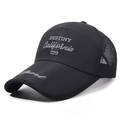 Gorra de béisbol de malla negra transpirable para hombre con bordado Destiny y visera - Ajustable / Negro