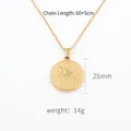 Detailed view of 25mm Aries pendant with dimensions and 60+5cm chain length specs - Aries