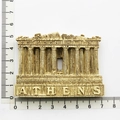 Beige resin Athens Parthenon temple souvenir magnet with ATHENS text and 7.5cm scale - Acropolis of Athens