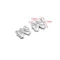 Silver stainless steel bow pendant measuring 13mm by 15mm for DIY jewelry making - 15*13mm Bow 1.7mm Single Hole / Steel