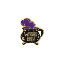 Halloween purple Witches Brew cauldron enamel pin with gold stars and moon details - Witches Brew Magic Potion Pail (XZ4051)