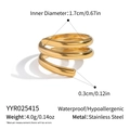 Detail view of gold spiral stainless steel ring showing size dimensions and 4.0g weight - Spiral Multi-layer Design (YYR025415)