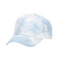 Hellblau-weiße Tie-Dye Baumwoll-Baseballkappe mit gebogenem Schirm und 6-Panel-Design - Blau und Weiß Tie Dye (2#)