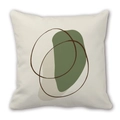 Modern ins style square decorative pillow with green and brown abstract patterns - 45cm Cushion Cover / 2310-5/Abstract Art Blocks